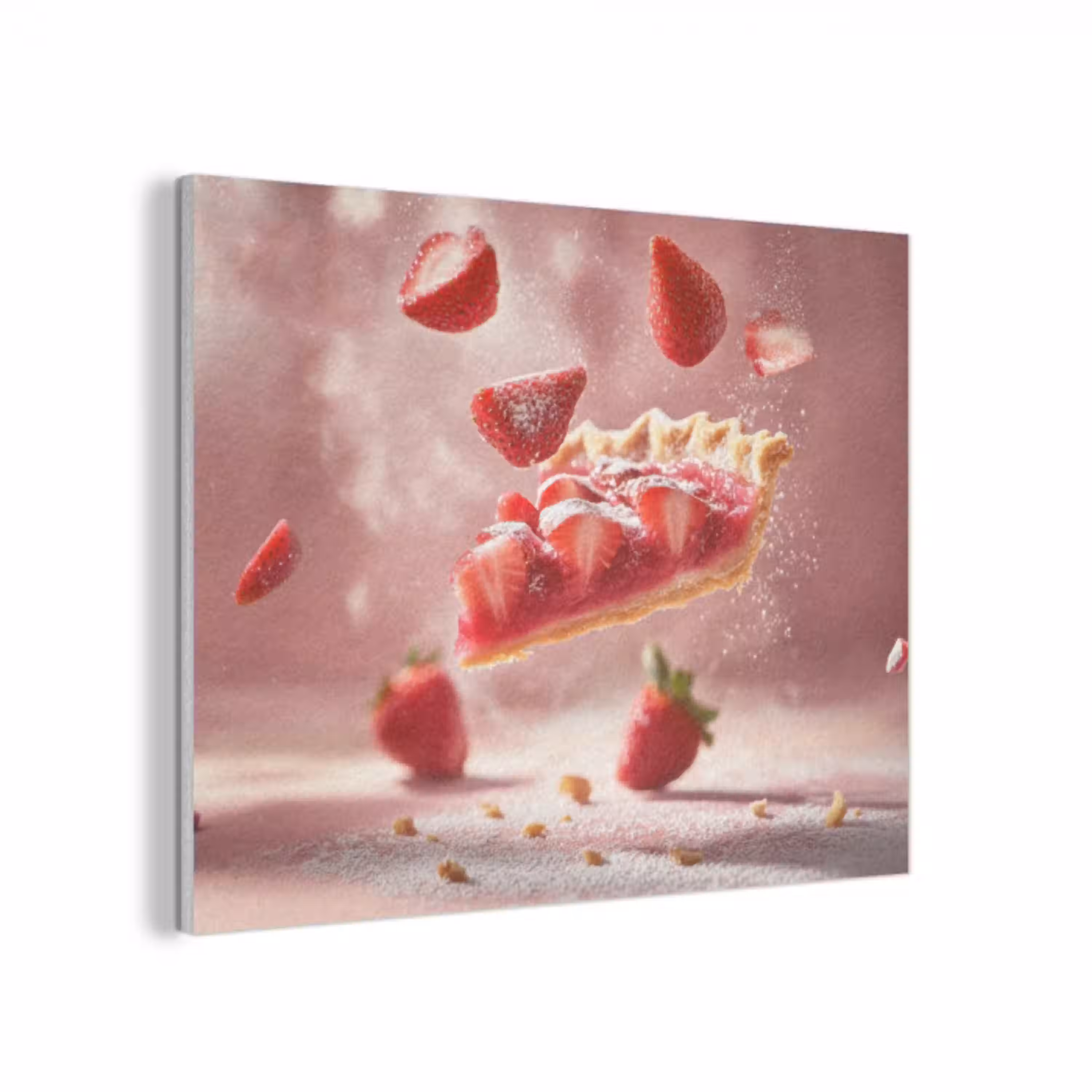 Aardbei - Taart- Eten - Roze PET vilt klein -3d