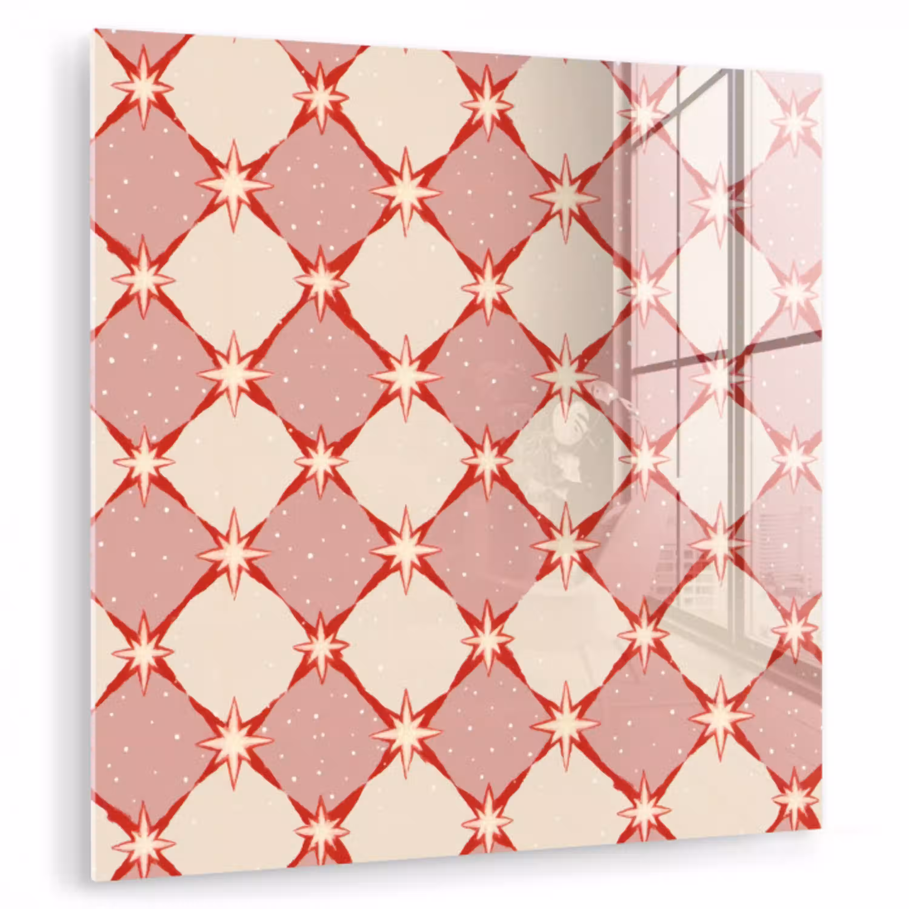 Ruiten - Sterren - Vintage - Oudroze - Rood plexiglas 5mm klein 11 -zzzproduct_nieuw