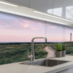 Vuurtoren - Duinlandschap - Zee keuken achterwand 2 middel -3d_schuin
