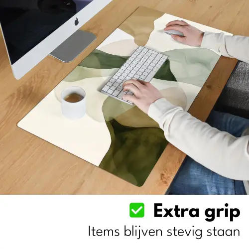 Japandi - Abstract - Groen Muismat XXL klein -sfeer3
