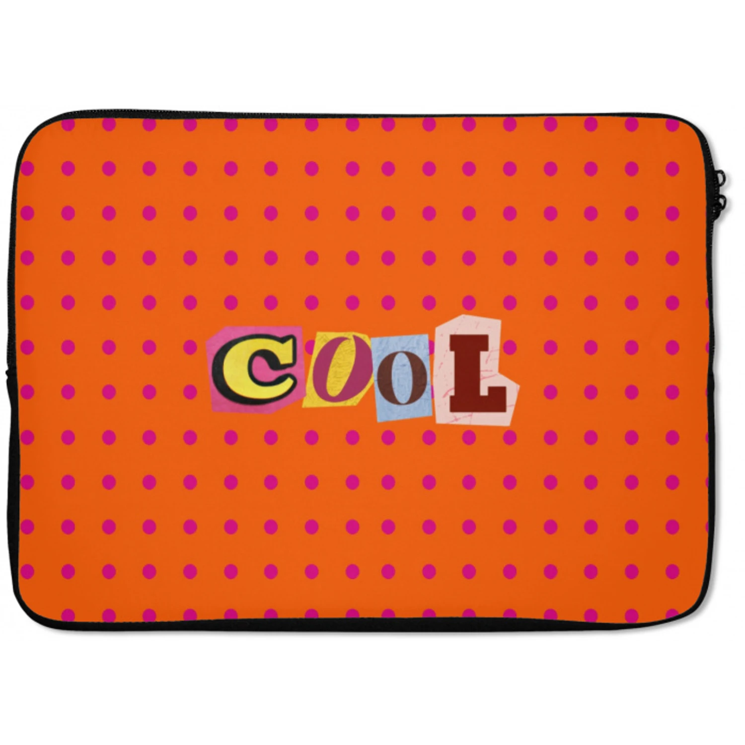 Cool - Stippen - Oranje laptophoes neopreen klein -zkaufland3dotto