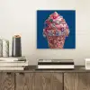 Ijsje - Hoorntje - Steentjes - Blauw aluminium wit klein -sfeer1