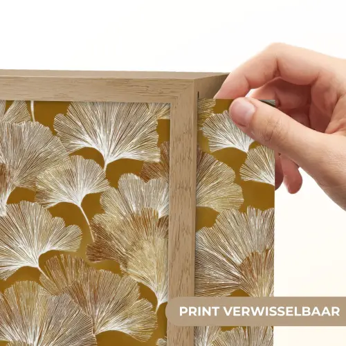 Ginkgo - Bladeren - Goud Light Box met batterij (Wandlamp) middel 907 -USP_websiteprintNL