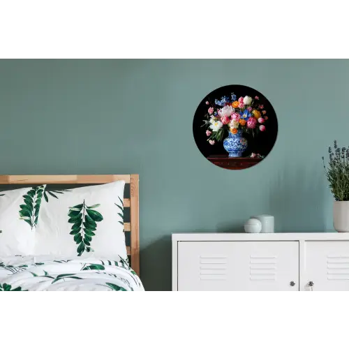 Rozen - Bloemen - Vaas - Boeket Wandcirkel aluminium klein -slaapkamer