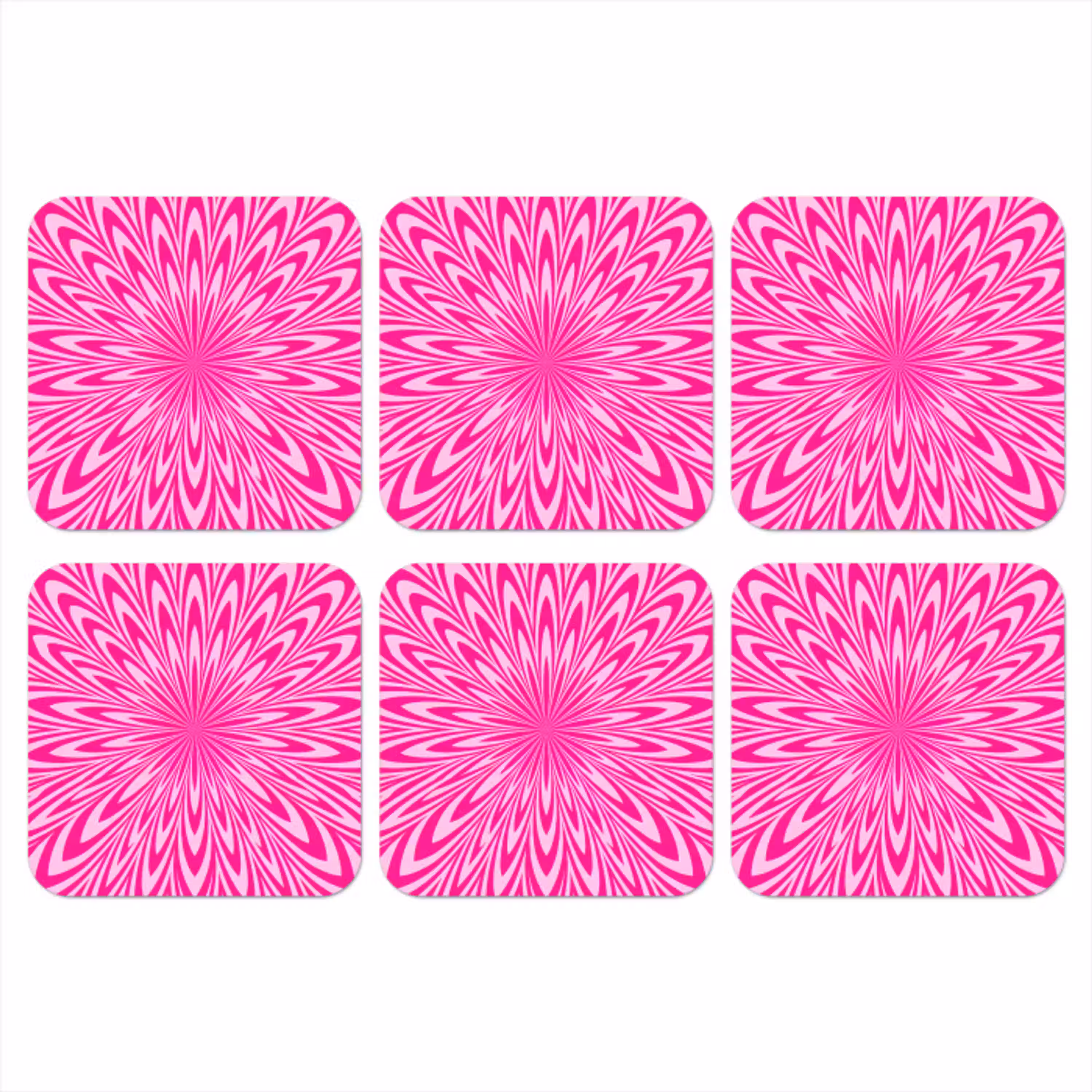 Patroon - Optisch - Roze onderzetter kurk middel -3d