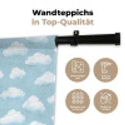 Wolken - Illustratie - Blauw Wandkleed katoen klein 269 -tsfeer2_DE