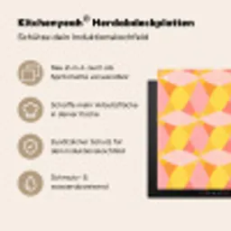 Kleurrijk - Ruitpatroon - Bladvormen Inductie beschermer vinyl 3mm middel 274 -zzzzzzusp-haakje_DE