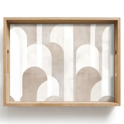 Abstracte bogen - Modern - Beige Dienblad Rechthoek middel -z3d_shopping