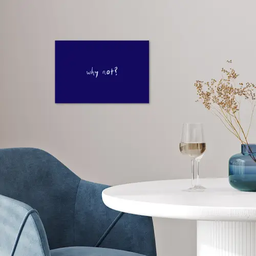 Why not - Blauw - Handgeschreven poster papier klein -sfeer3