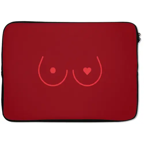 Minimalistisch - Lijnillustratie - Rood laptophoes neopreen klein -zkaufland3dotto