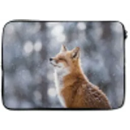 Vos - Sneeuwval - Portret - Winter - Sfeervol laptophoes neopreen klein -zkaufland3dotto