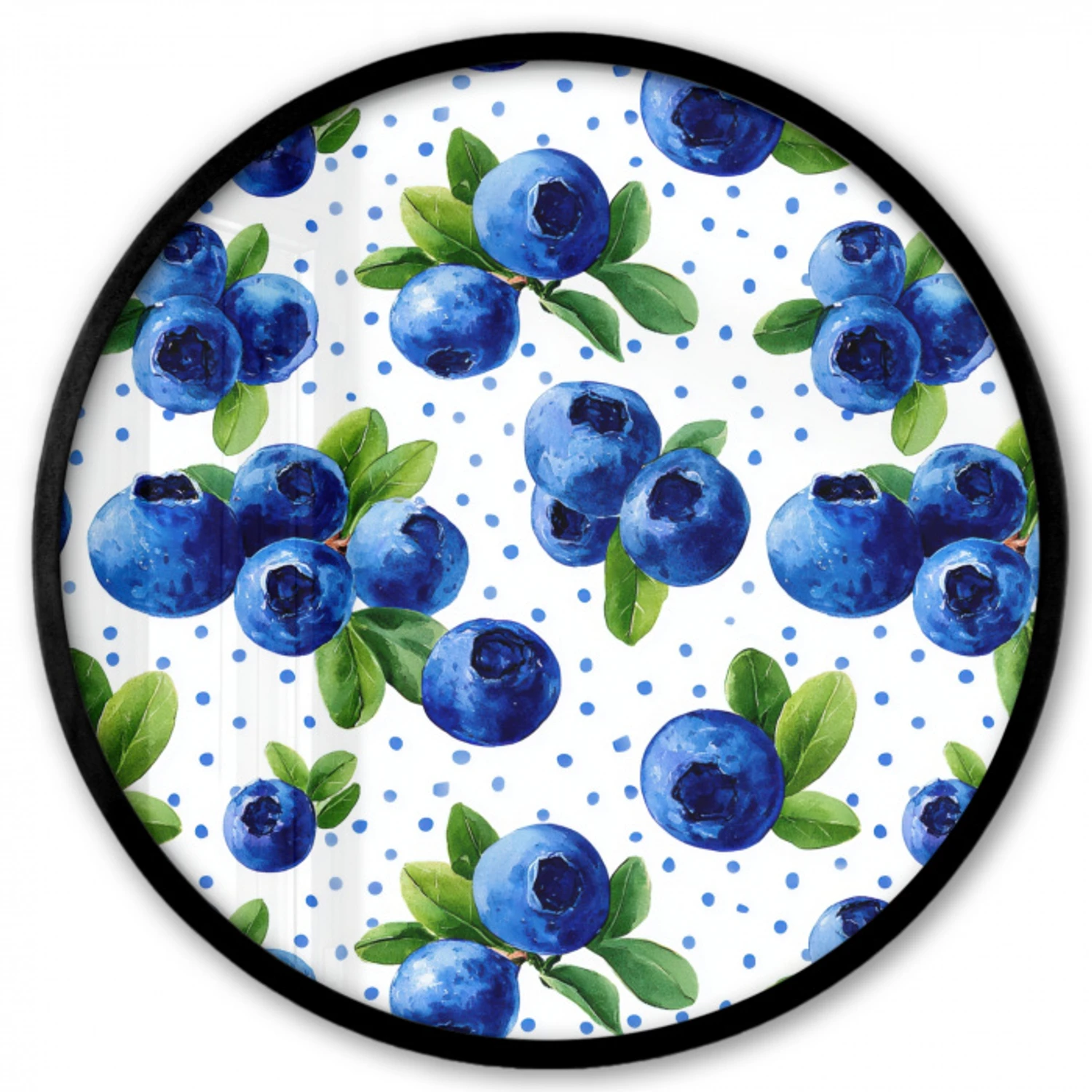 Bessen - Patroon - Blauw Fotolijst rond zonder passe partout klein 856 -3d