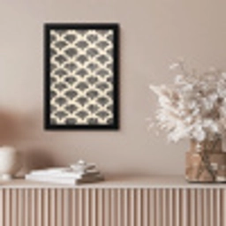 Waaiers - Botanisch - Zwart - Beige fotolijst zwart zonder passe partout klein 224 -sfeer5