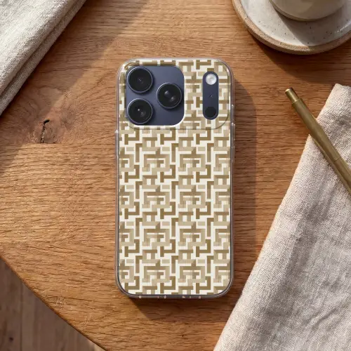 Geometrisch - Retro - Bruin Telefoonhoesje iPhone 17 Pro klein 878 -sfeer1