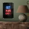Gaming - Tekst - Get a life - Neon - Zwart plexiglas 5mm klein -sfeer3