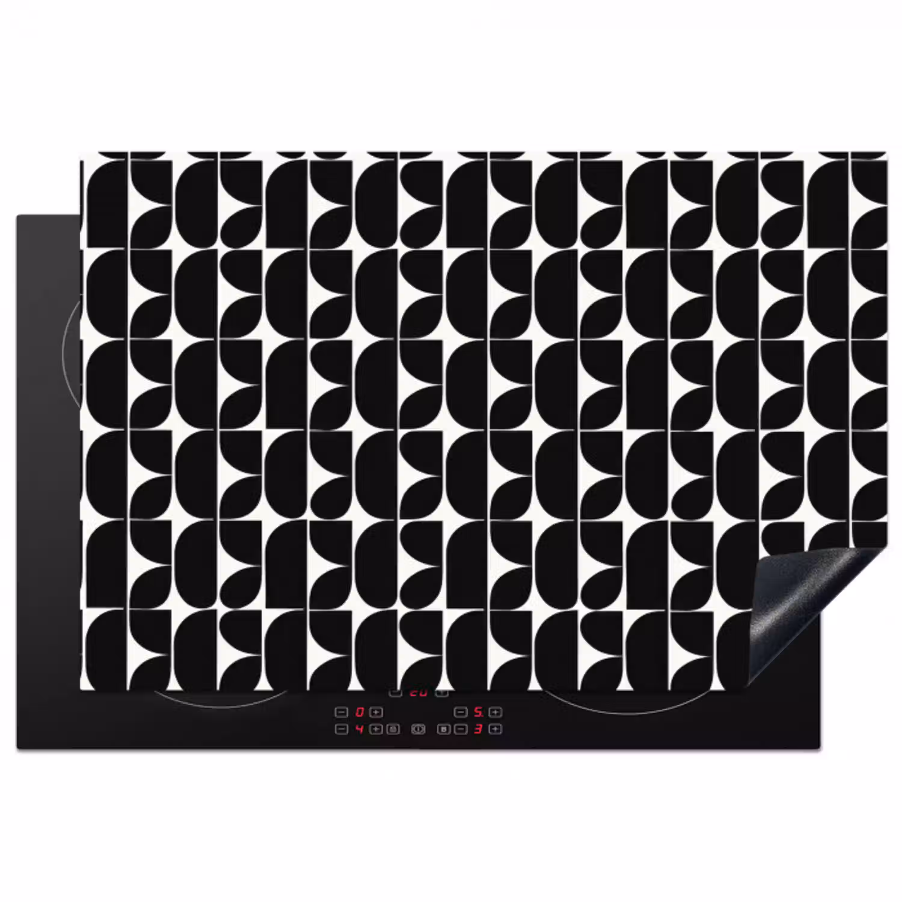 Modern - Geometrisch - Zwart Inductie beschermer vinyl 3mm klein 276 -3d