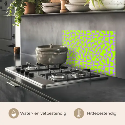 Groen - Neon - Paars - Vlekken keuken achterwand spatscherm klein 900 -usp_NL