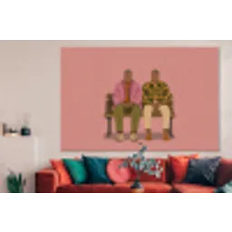 Illustratie - Bankje - Personen - Minimalistisch forex 5mm xxl -woonkamer