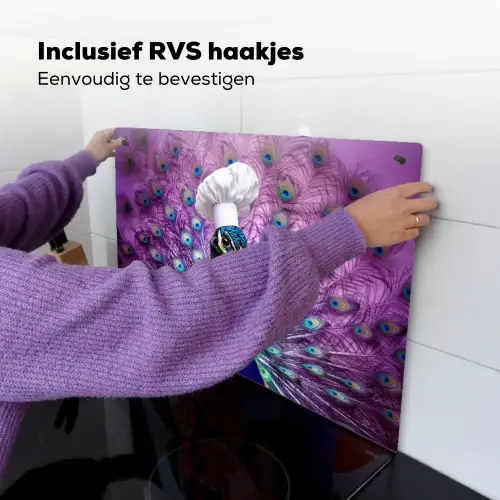Pauw - Koksmuts - Cool - Paars Inductie beschemer met haakjes klein -ky-ophangen-nl