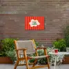 Ciao bella - Tekstwolk - Strepen - Oranje Tuinposter op houten frame 2 cm dik klein -sfeer3