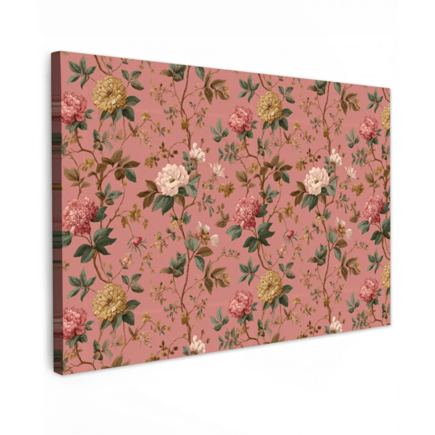 Klassiek - Botanisch - Roze canvas 2cm klein 34 -z3d