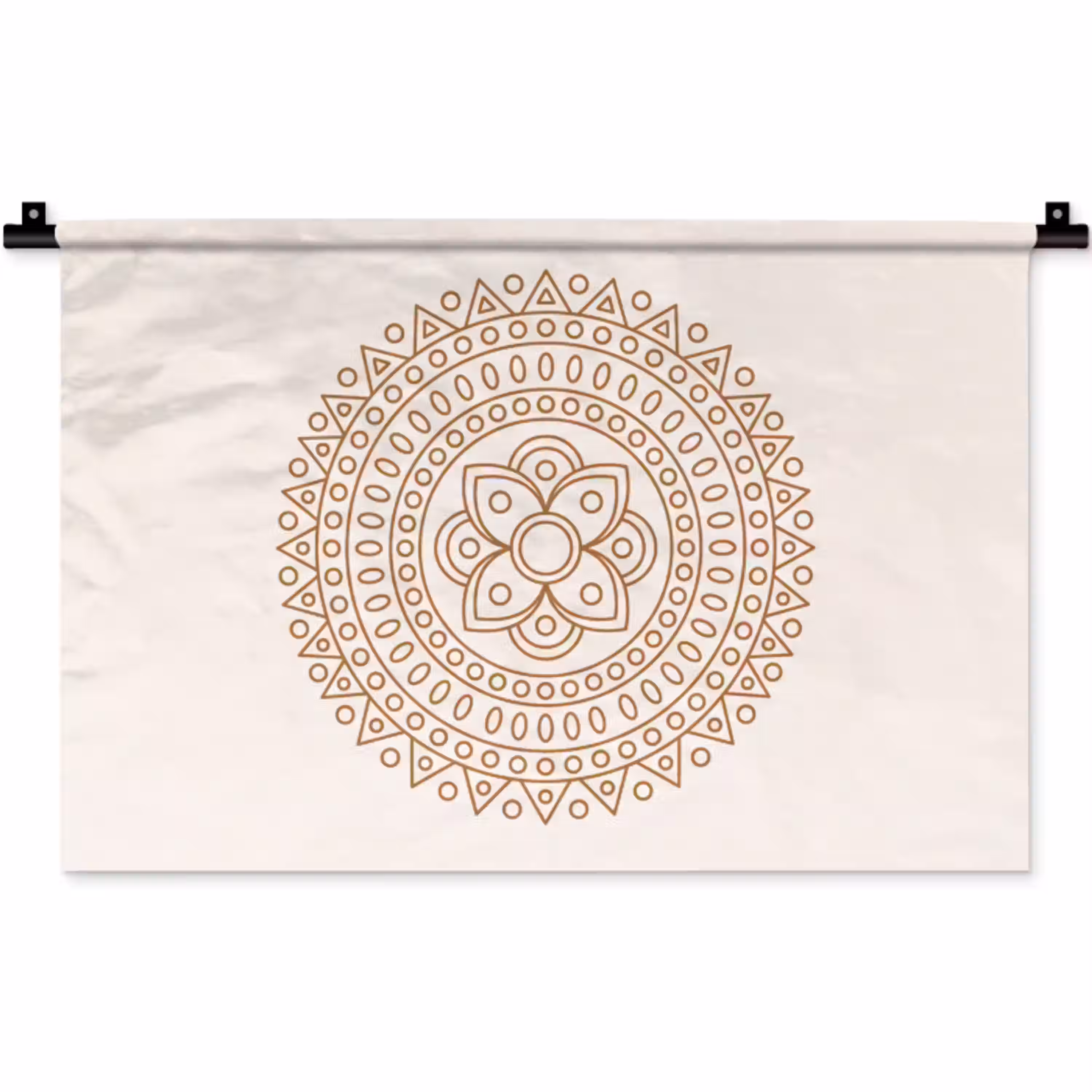Mandala - Geometrisch - Abstract - Oosters - Bruin Wandkleed katoen klein -zz3d