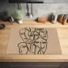 Gezichtenzee - Lijntekening - Abstract Inductie beschermer vinyl 3mm klein -sfeer5