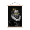 Willem van Oranje - Adriaen Thomasz - Zwart - Wit textielposter latten blank klein -3d