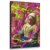 Melkmeisje - Johannes Vermeer - Neon Textielframe - compleet frame klein -3d
