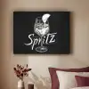 Glas spritz - Krijtletters - Ijsblokjes - Citroen Textielframe zwart klein -sfeer1