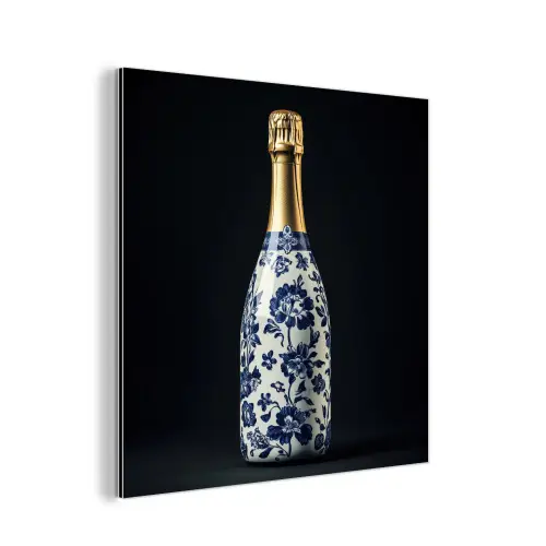 Champagne - Bloemen - Goud - Chique aluminium wit klein -3d
