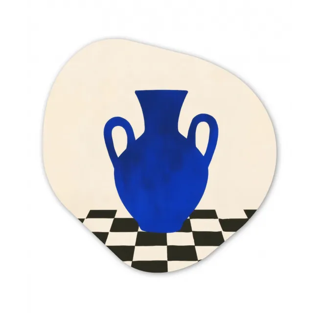 Vaas - Blauw - Geblokt - Modern Wandcirkel Organisch Forex 3mm klein -3d