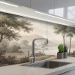 Bomen - Meer - Bergen - Illustratie keuken achterwand 2 middel -3d_schuin