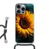 Geel - Zonnebloem - Zomers Hoesje iPhone 16 Pro Max met koord klein -3d