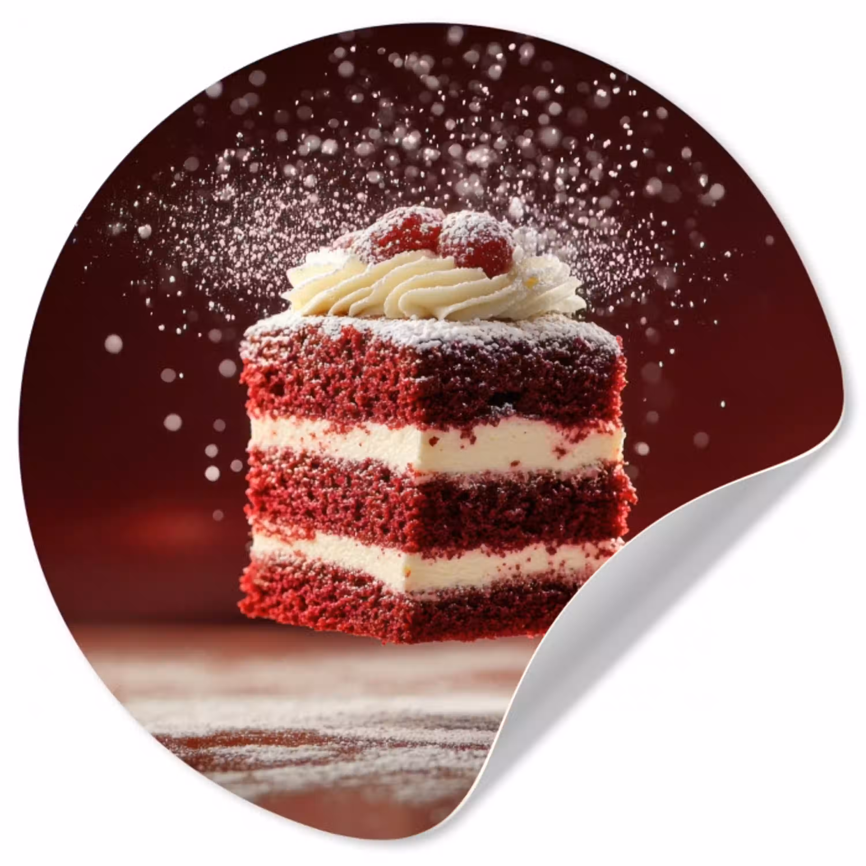 Rode - Velvet - Taart - Eten Wandcirkel behangsticker klein -3d