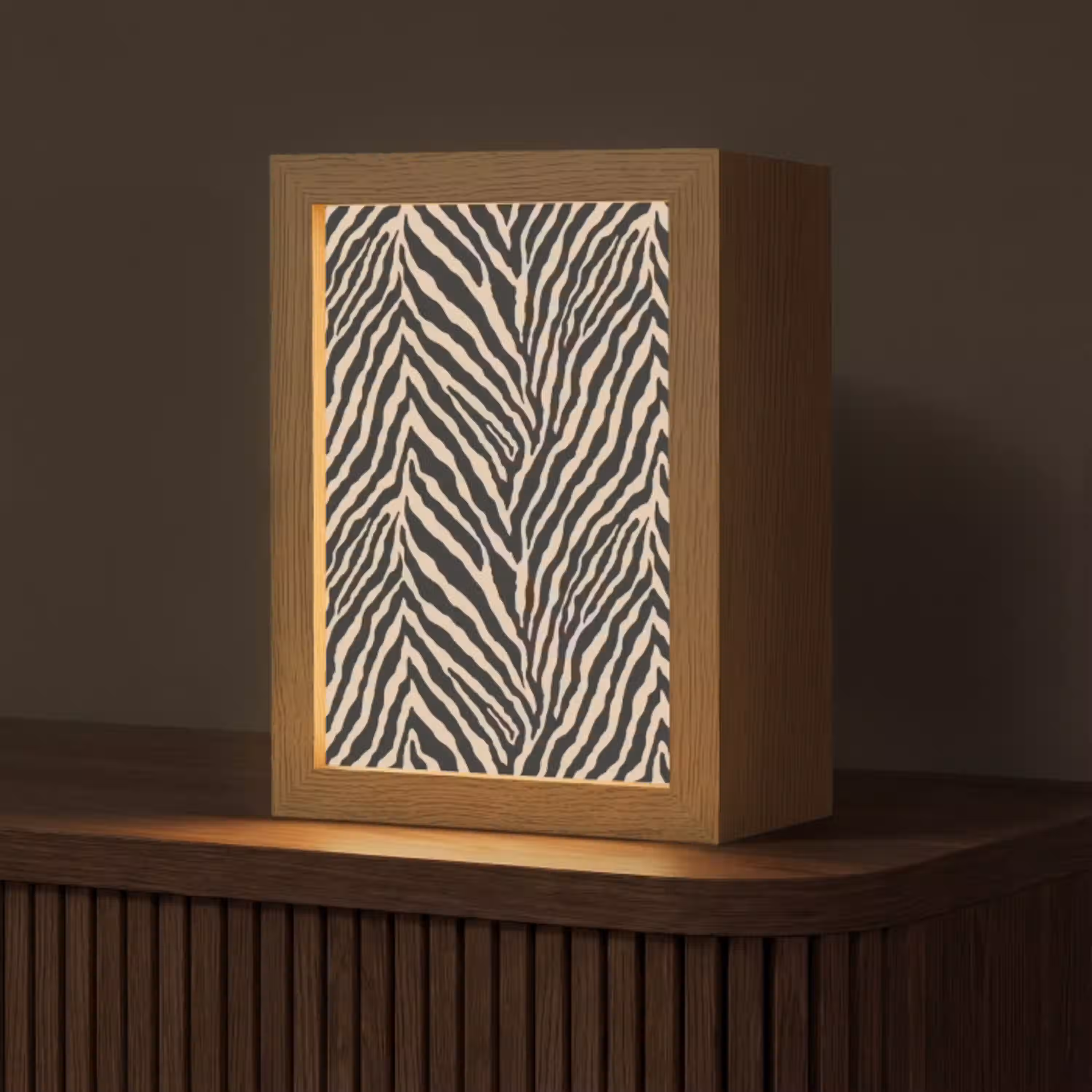 Zebra - Klassiek - Zwart Light Box met kabel (Tafellamp) klein 925 -z3d_website