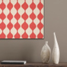 Golvend patroon - Retro - Rood - Beige PET vilt klein 837 -sfeer6_closeup