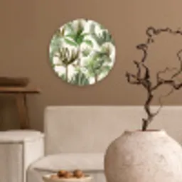 Jungle - Palmboom - Bananenplant - Kinderen - Natuur - Planten Wandcirkel kunststof plaat 5mm dik klein -sfeer1