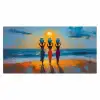 Vrouwen - Strand - Zondsondergang Muismat XXL klein -3d_leeg