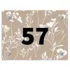 Beige bloemmotief - Traditioneel Naambord Rechthoek middel -3d