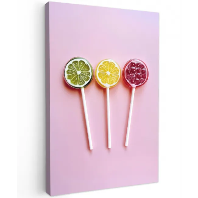 Lolly - Snoep - Citrus Tuinposter op houten frame 2 cm dik middel -3d