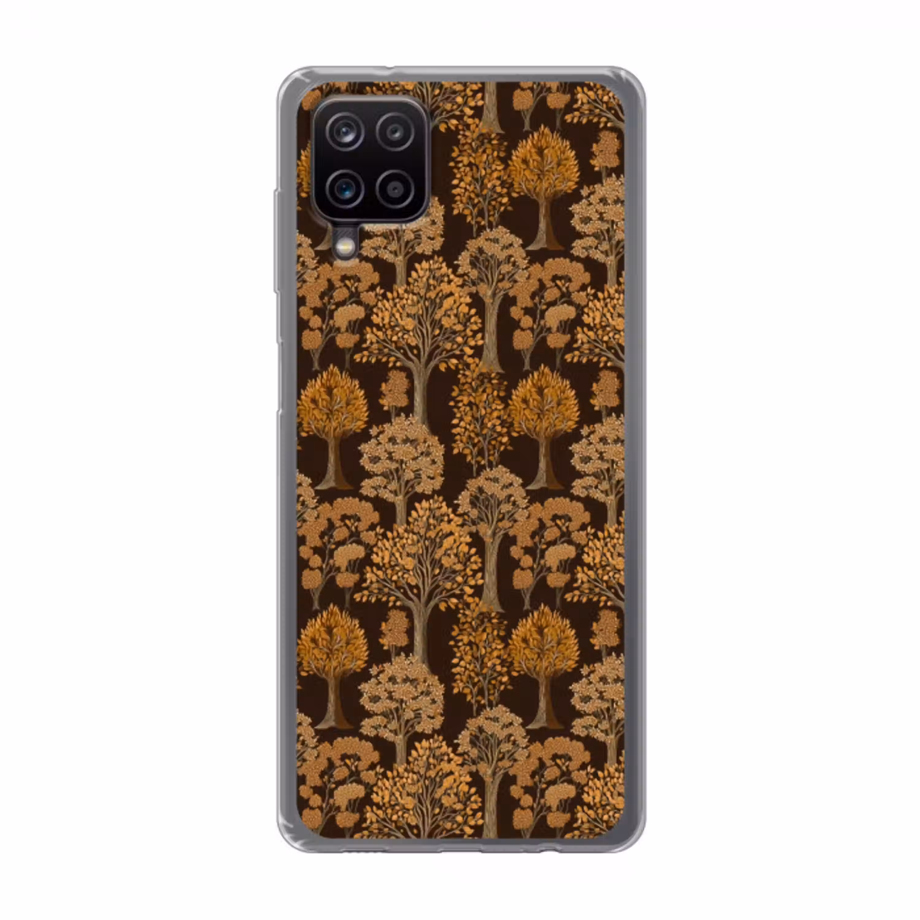 Bomen - Patroon - Bruin Telefoonhoesje Samsung Galaxy A12 klein 372 -3d