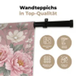 Pioenrozen - Vingerhoedskruid - Pink Wandkleed katoen klein -tsfeer2_DE