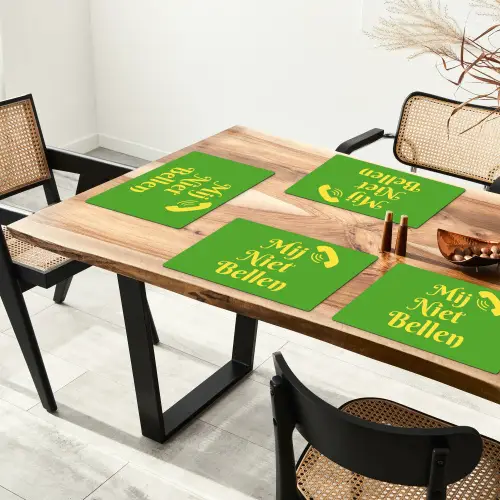 Mij niet bellen - Telefoon - Groen Placemat vinyl groot -zzsfeer4_Kitchenyeah-website