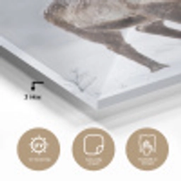 Rendier - Gewei - Toendra - Sneeuw - Wild plexiglas 5mm klein -sfeer2