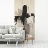 Penseelstreken - Ruw - Abstract - Beige fotobehang vinyl groot -woonkamer