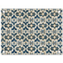 Tegel - Patroon - Blauw - Beige tuinposter los doek klein 239 -3d