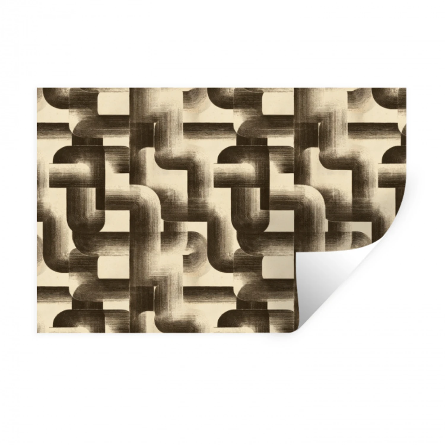 Abstract - Retro - Zwart Muursticker klein 286 -3d