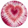 Hartvorm - Roze - Tie dye Wandcirkel kunststof plaat 5mm dik klein -3d