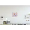 Garnaal - Subtiele structuur - Blauw - Roze textielposter latten blank klein -kinderkamer